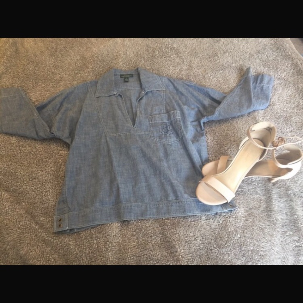❤️❤️ RALPH LAUREN RRL Denim Long Sleeve Top
